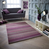 Carter Modern Striped Purple Rug - Pendle Village Furniture